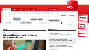 Auch bei den Sozialdemokraten ist der Jahrestag der Einheit kein Thema. (Screenshot: Website der SPD)